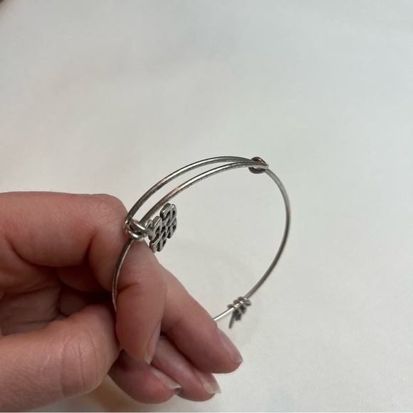 Alex And Ani Endless Knot Charm Antique Silver Finish Bangle Bracelet One Size - Picture 14 of 16